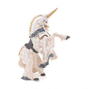 CHEVAL MAITRES DES ARMES LICORNE ARGENTE