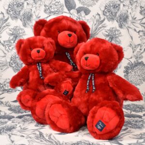 PELUCHE - L'OURS MA�LOU 35 CM - ROUGE