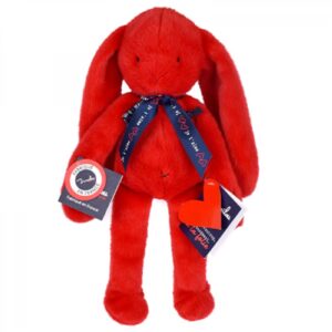 PELUCHE - LAPIN MELOE 37CM - ROUGE PASSION - JE T'AIME A LA FOLIE
