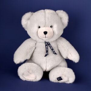 PELUCHE - L'OURS MA�LOU 35 CM - GRIS PERLE