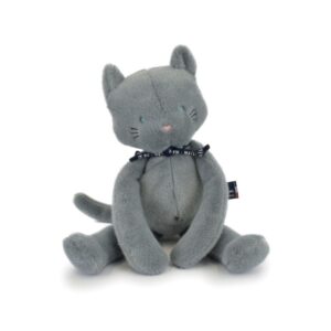 PELUCHE - CHAT MELOE 37 CM - BLEU / GRIS