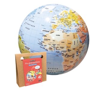 GLOBE TERRESTRE GONFLABLE 40CM - PAYS & VILLES DU MONDE