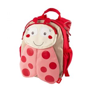 SAC A DOS - COCCINELLE - BEIGE / ROUGE