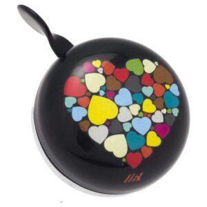 GROSSE SONNETTE NOIRE AVEC COEURS MULTICOULEURS