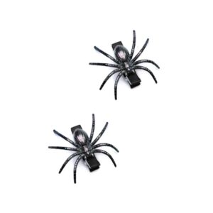 2 BARETTES - ARAIGNEE BLEU ARGENTE