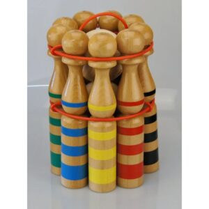 JEU DE 9 QUILLES RUBANEES - 30 CM - DIAM 55MM