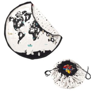 3-in-1 tapis de jeu & sac à jouets - worldmap/stars