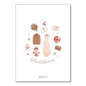 CARTE POSTALE – FELICITATIONS MIGNONERIES MARIAGE