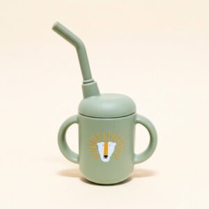 VERRE A PAILLE – SILICONE – VERT