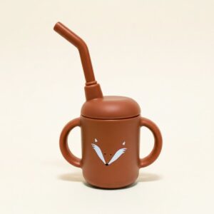 VERRE A PAILLE – SILICONE – OCRE