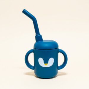 VERRE A PAILLE – SILICONE – BLEU MARINE