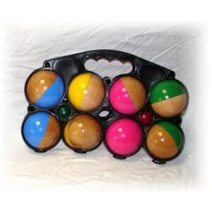 JEUX DE PETANQUE 8 BOULES LAQUEES 1/2 SPHERE
