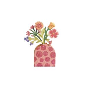 Kit vase et fleurs à strasser rouge