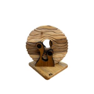 PUZZLE 3D EN BOIS - DISQUE SUR SON SUPPORT + SAC
